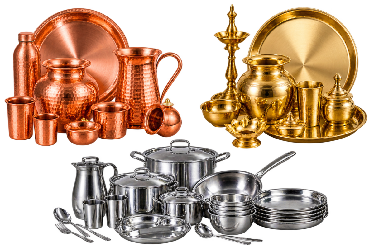 COPPER / BRASS AND STEEL UTENSILS