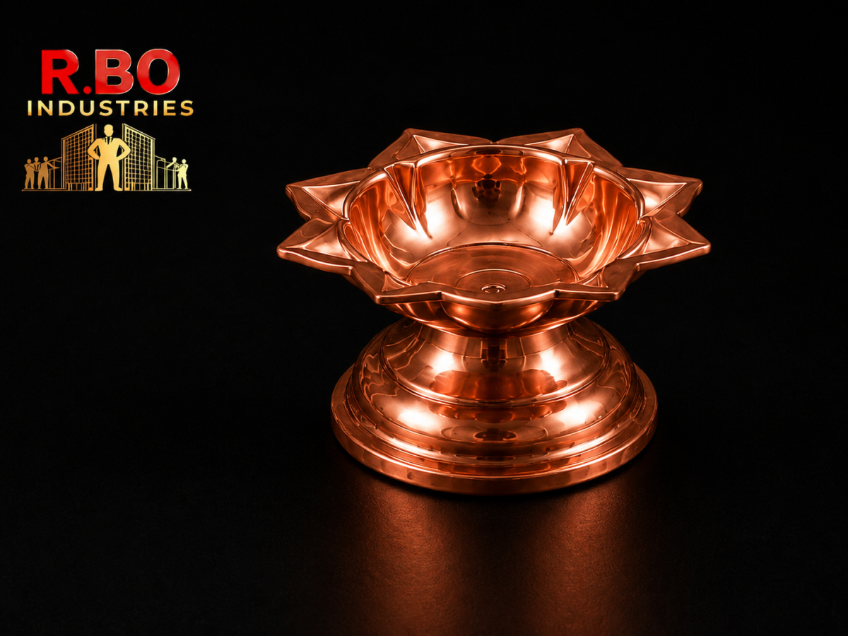 Pure Copper Niranjan / Diya / Oil Lamp - R.BO Industries