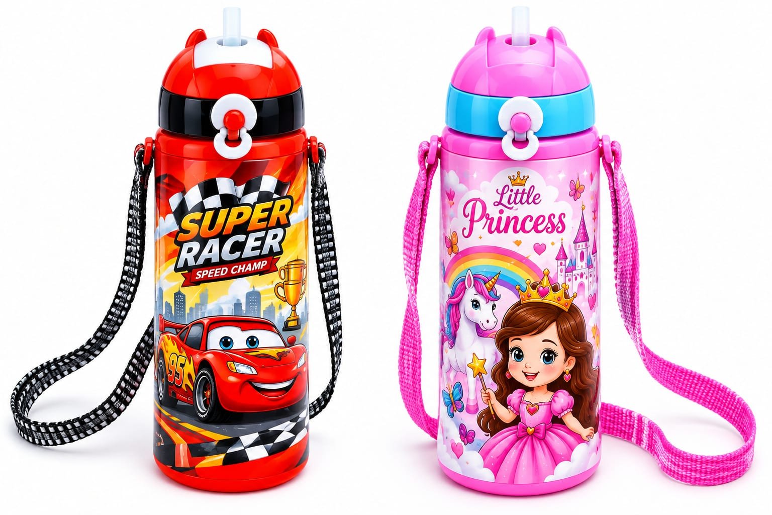 Kids 2 Water Bottle Set With Strap - R.BO Industries