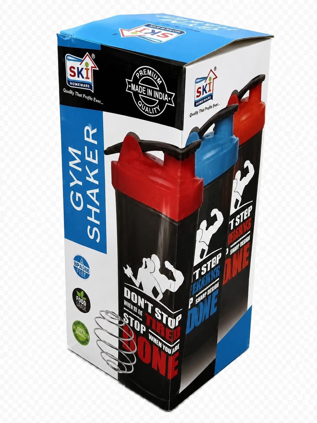SKI Mini Gym Shaker Bottle For Workout And Fitness - R.BO Industries
