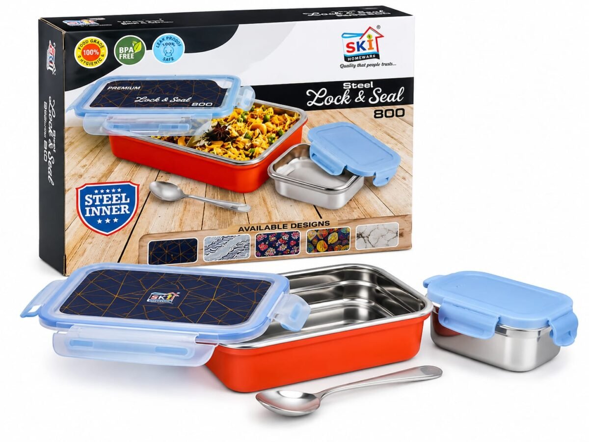 SKI Inner Steel Insulated Lunch Box For Kids - R.BO Industries