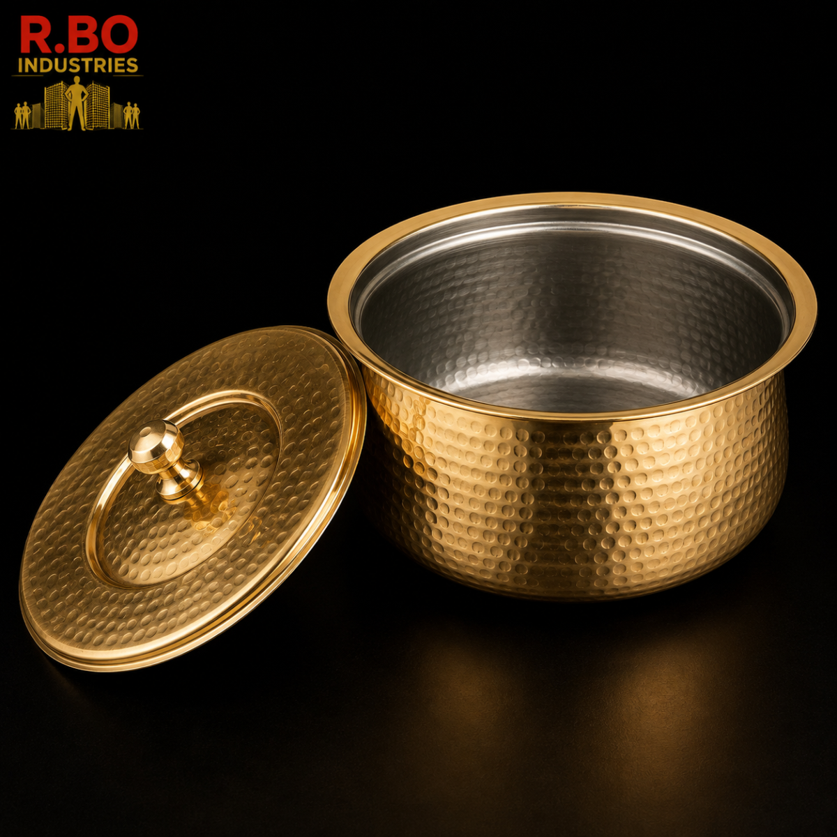 Brass Biryani Hundi / Serving Pot with Lid - R.BO Industries