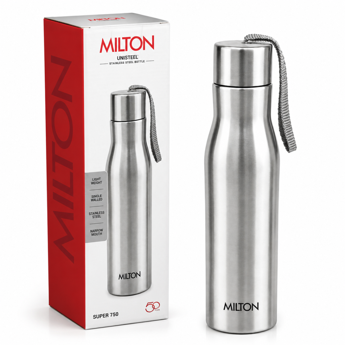 Milton Unisteel Stainless Steel Water Bottle 750ml (Super 750) | Brought to you by R.BO Industries